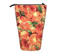 YXDVPALNE Delicioso melocotón,Estuche telescópico para lápices, Soporte para lápices con Cremallera.