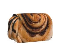 YXDVPALNE Delicioso patrón de Pan de Rollos de Canela Estuche para lápices portátil con Doble Concha y Cremallera