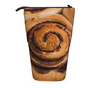 YXDVPALNE Delicioso patrón de Pan de Rollos de Canela,Estuche telescópico para lápices, Soporte para lápices con Cremallera.