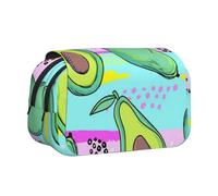 YXDVPALNE Dibujo a Mano Colorido de un Aguacate Estuche para lápices portátil con Doble Concha y Cremallera