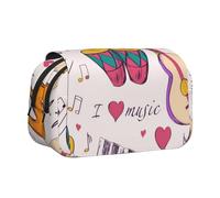 YXDVPALNE Discos de música La música Blues es mi Tema de Vida Estuche para lápices portátil con Doble Concha y Cremallera