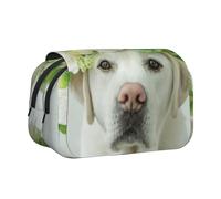 YXDVPALNE Divertido Cachorro de Labrador Retriever Estuche para lápices portátil con Doble Concha y Cremallera