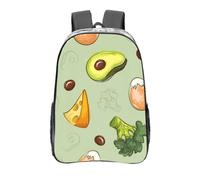 YXDVPALNE Doodle de brócoli, queso y aguacate,Mochila informal de 16 pulgadas, transparente, resistente al agua, para la escuela