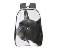 YXDVPALNE Dulce mascota, lindo cachorro de bulldog francés negro,Mochila informal de 16 pulgadas, transparente, resistente al agua, para la escuela