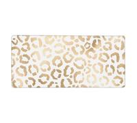 YXDVPALNE Elegante Leopardo Guepardo Blanco Dorado,Alfombrilla de ratón Grande para Escritorio, Alfombrilla para Teclado de Ordenador 40 x 90 cm.