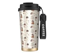 YXDVPALNE Erizo de pradera,Taza de café de acero inoxidable 316 con cordón, vaso térmico de viaje para coche, 500 ml
