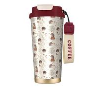 YXDVPALNE Erizo de pradera,Taza de café de acero inoxidable 316 con cordón, vaso térmico de viaje para coche, 500 ml