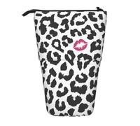 YXDVPALNE Estampado Animal con Forma de Beso,Estuche telescópico para lápices, Soporte para lápices con Cremallera.