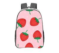 YXDVPALNE Estampado de fresa rosa kawaii,Mochila informal de 16 pulgadas, transparente, resistente al agua, para la escuela