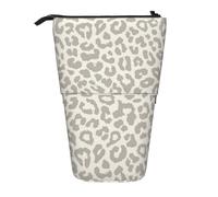 YXDVPALNE Estampado de Leopardo con patrón marrón,Estuche telescópico para lápices, Soporte para lápices con Cremallera.