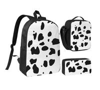 YXDVPALNE Estampado de perro dálmata con manchas negras,Mochila para estudiantes, bolsa de almuerzo y estuche de lápices (3 piezas)