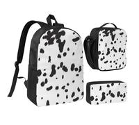 YXDVPALNE Estampado de perro dálmata con manchas negras,Mochila para estudiantes, bolsa de almuerzo y estuche de lápices (3 piezas)