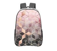 YXDVPALNE Estilo nórdico, patrón geométrico, rosa rosa, dorado,Mochila informal de 16 pulgadas, transparente, resistente al agua, para la escuela