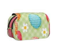 YXDVPALNE Felices Pascuas Huevos de Pascua Coloridos Estuche para lápices portátil con Doble Concha y Cremallera