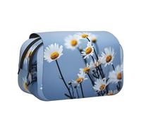 YXDVPALNE Flor Blanca de la Naturaleza Estuche para lápices portátil con Doble Concha y Cremallera