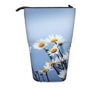 YXDVPALNE Flor Blanca de la Naturaleza,Estuche telescópico para lápices, Soporte para lápices con Cremallera.