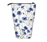 YXDVPALNE Flor de Aciano,Estuche telescópico para lápices, Soporte para lápices con Cremallera.