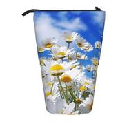 YXDVPALNE Flor de Margarita fragante,Estuche telescópico para lápices, Soporte para lápices con Cremallera.