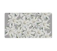 YXDVPALNE Flores Alpinas suizas Modernas de Edelweiss,Alfombrilla de ratón Grande para Escritorio, Teclado de Ordenador, Base de Goma Antideslizante, 40 x 70 cm