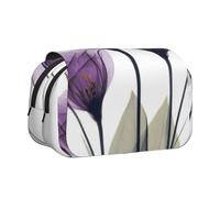 YXDVPALNE Flores de Esperanza de Color púrpura Lavanda Estuche para lápices portátil con Doble Concha y Cremallera