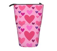 YXDVPALNE Forma de Amor Rosa,Estuche telescópico para lápices, Soporte para lápices con Cremallera.