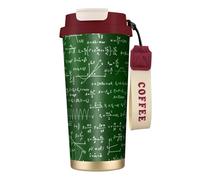 YXDVPALNE Fórmulas de ecuaciones matemáticas,Taza de café de acero inoxidable 316 con cordón, vaso térmico de viaje para coche, 500 ml
