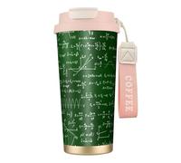YXDVPALNE Fórmulas de ecuaciones matemáticas,Taza de café de acero inoxidable 316 con cordón, vaso térmico de viaje para coche, 500 ml