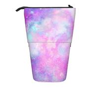 YXDVPALNE Galaxia Jaspeada Rosa púrpura,Estuche telescópico para lápices, Soporte para lápices con Cremallera.