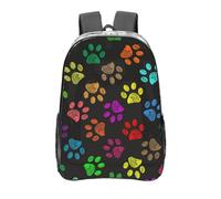 YXDVPALNE Garabato con huella de pata de gato y perro en color negro,Mochila informal de 16 pulgadas, transparente, resistente al agua, para la escuela