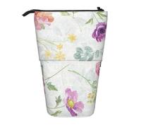 YXDVPALNE Hermosa Primavera Fresca Floral,Estuche telescópico para lápices, Soporte para lápices con Cremallera.
