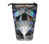 YXDVPALNE Hermosas Joyas de Diamantes Negros,Estuche telescópico para lápices, Soporte para lápices con Cremallera.