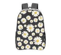 YXDVPALNE Hermosas margaritas blancas,Mochila informal de 16 pulgadas, transparente, resistente al agua, para la escuela