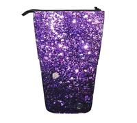 YXDVPALNE Hermoso Brillo Morado,Estuche telescópico para lápices, Soporte para lápices con Cremallera.