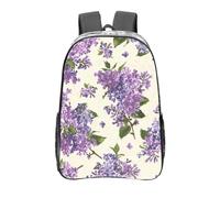 YXDVPALNE Hermoso estampado de flores de color morado,Mochila informal de 16 pulgadas, transparente, resistente al agua, para la escuela