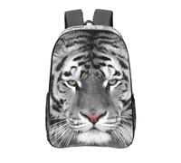 YXDVPALNE Hermoso estampado de tigre blanco,Mochila informal de 16 pulgadas, transparente, resistente al agua, para la escuela