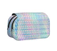 YXDVPALNE Holograma de Colores del Arco Iris Colorido holográfico Estuche para lápices portátil con Doble Concha y Cremallera