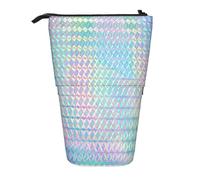 YXDVPALNE Holograma de Colores del Arco Iris Colorido holográfico,Estuche telescópico para lápices, Soporte para lápices con Cremallera.