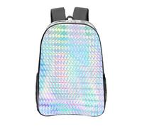 YXDVPALNE Holograma de colores del arco iris colorido Holográfico,Mochila informal de 16 pulgadas, transparente, resistente al agua, para la escuela
