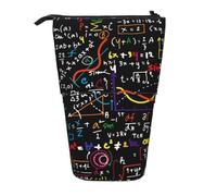 YXDVPALNE Impresión de fórmulas matemáticas Coloridas,Estuche telescópico para lápices, Soporte para lápices con Cremallera.