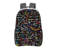 YXDVPALNE Impresión de fórmulas matemáticas coloridas,Mochila informal de 16 pulgadas, transparente, resistente al agua, para la escuela