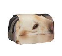 YXDVPALNE Impresión de Labrador Retriever Amarillo Estuche para lápices portátil con Doble Concha y Cremallera