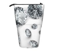 YXDVPALNE Joyas de Diamantes con Gemas y Estampados de Lujo,Estuche telescópico para lápices, Soporte para lápices con Cremallera.
