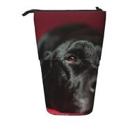 YXDVPALNE Labrador Retriever Negro Mascotas Perros Negros Bokeh,Estuche telescópico para lápices, Soporte para lápices con Cremallera.