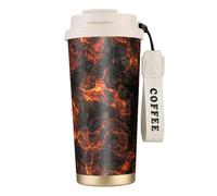 YXDVPALNE Lava del volcán,Taza de café de acero inoxidable 316 con cordón, vaso térmico de viaje para coche, 500 ml