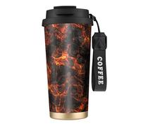 YXDVPALNE Lava del volcán,Taza de café de acero inoxidable 316 con cordón, vaso térmico de viaje para coche, 500 ml