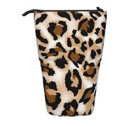 YXDVPALNE Leopardo Guepardo Leopardo Amor,Estuche telescópico para lápices, Soporte para lápices con Cremallera.
