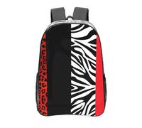 YXDVPALNE Leopardo rojo y cebra animal,Mochila informal de 16 pulgadas, transparente, resistente al agua, para la escuela