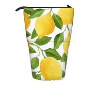 YXDVPALNE Limones de Acuarela de Color Amarillo Brillante,Estuche telescópico para lápices, Soporte para lápices con Cremallera.