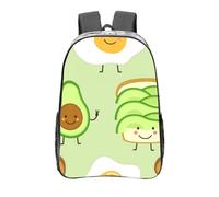 YXDVPALNE Lindo aguacate, tostadas y huevo frito,Mochila informal de 16 pulgadas, transparente, resistente al agua, para la escuela