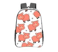 YXDVPALNE Lindo cerdo de dibujos animados,Mochila informal de 16 pulgadas, transparente, resistente al agua, para la escuela